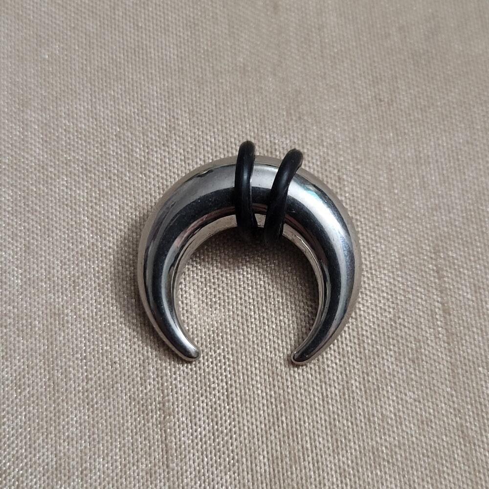 2 gauge 12mm stainless steel silver septum horse shoe crescent nose piercing